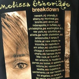 Vintage 1999 Melissa Etheridge Concert Tour Tee! Authentic & Never Worn